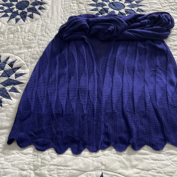 TRAVELERS COLLECTION BY CHICO’S PURPLE LOVELY KINT SWEATER OPEN FRONT SIZE 2 L - Picture 6 of 6